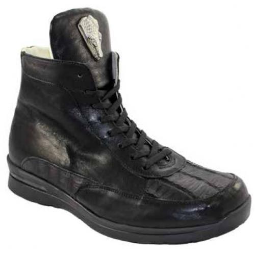 Fennix Italy 3549 Black Genuine Hornback / Calf Boots.